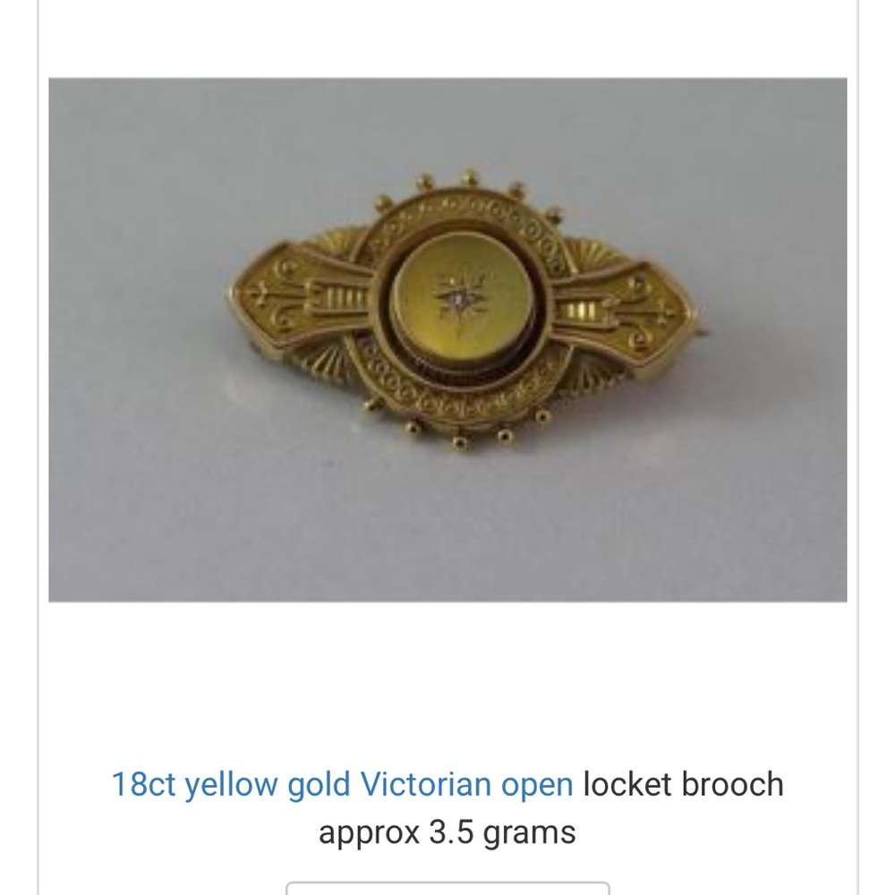 Antique Gold mourning Brooch with Star Detail and seed pearl Etruscan Victorian - Picture 12 of 12